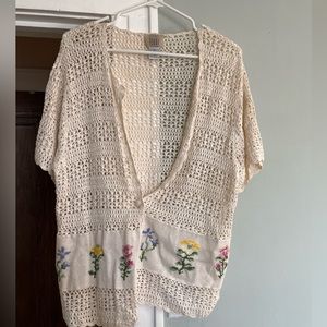 Vintage Plus Size Crochet Coverup Cardigan